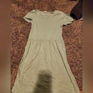 Tea length green dress